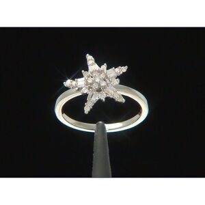 1/4 Ct. Round & Baguette Star Design Genuine Diamond Cluster Ring Sz 7